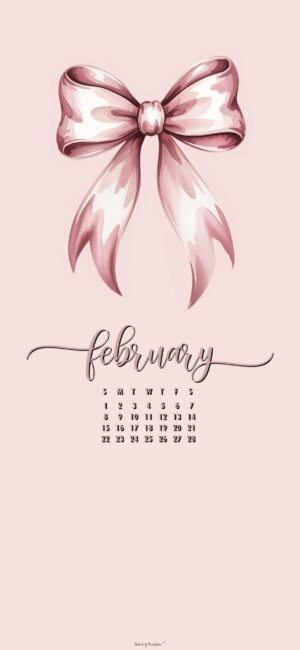 girly pink february calendar wallpaper for phone