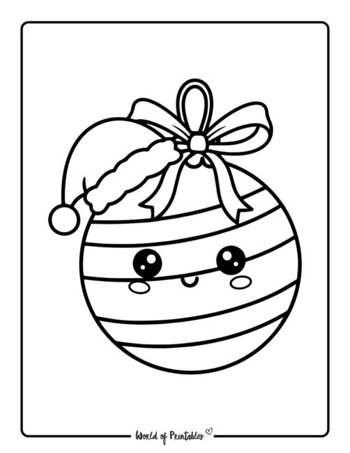 kid friendly christmas ornament outline coloring pages