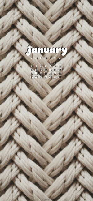 knitted january 2026 iphone wallpaper