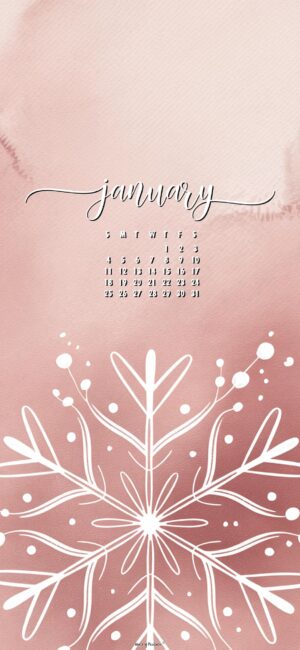 pink snowflake january 2026 wallpaper