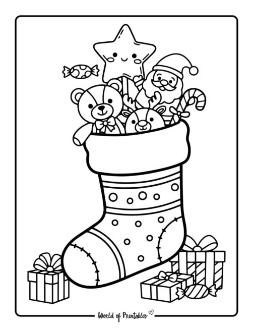 plushy stocking coloring pages pdf