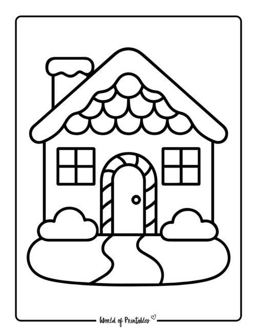 simple gingerbread house coloring pages