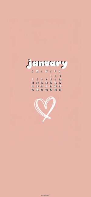 simple pink january 2026 calendar wallpaper