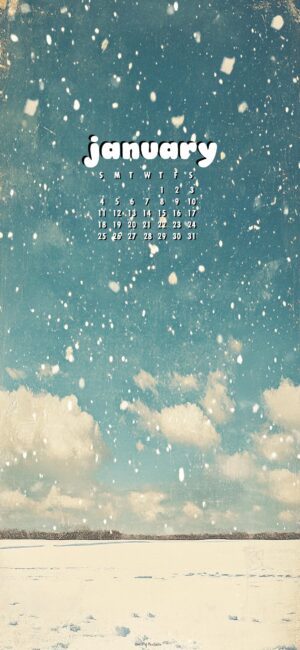 snow flurry january 2026 calendar for phone