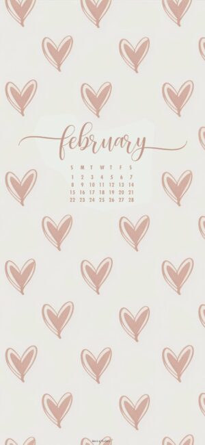 soft aesthetic february calendar background
