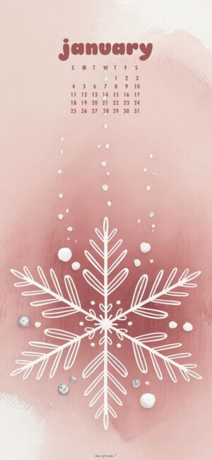 watercolor snowflake january 2026 aesthetic wallpaper