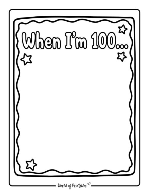 when i'm 100 - 100 days of school coloring page