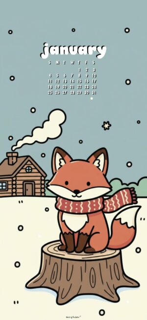 winter fox january 2026 aesthetic wallpaper