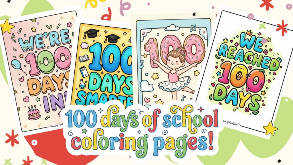 100 days of school coloring pages