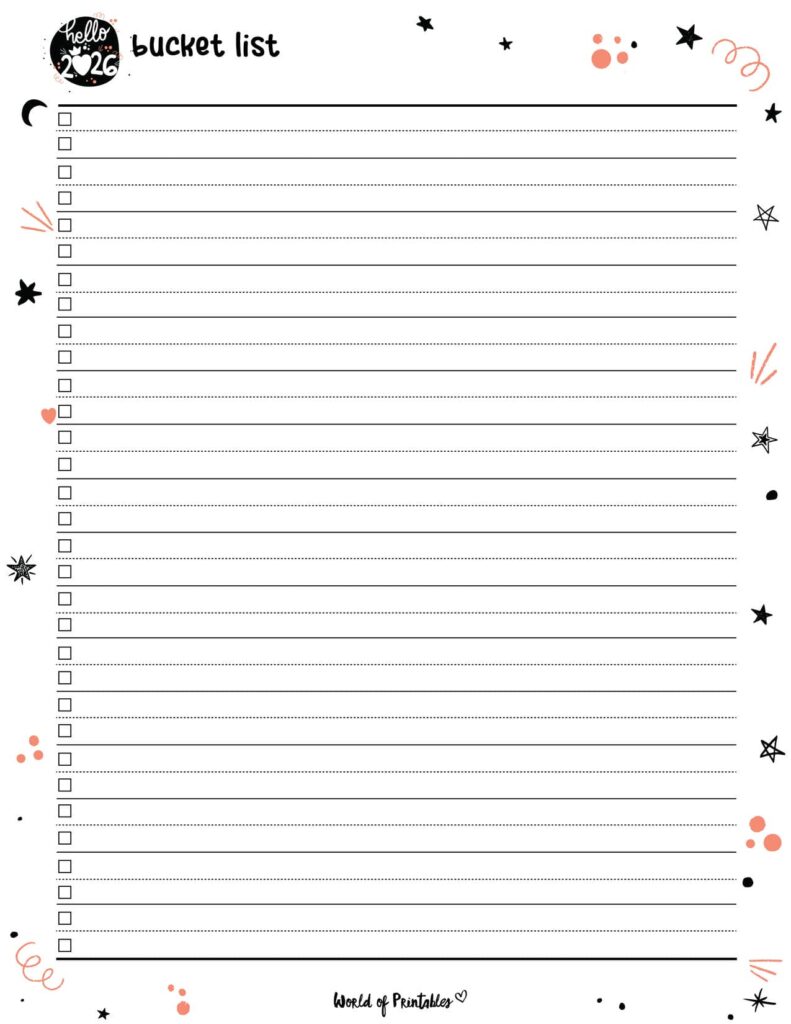 2026 Cute Bucket List