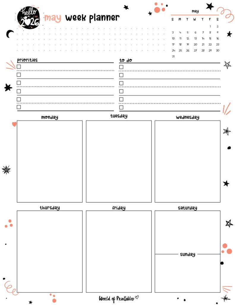 2026 Cute Planner - May Week Planner