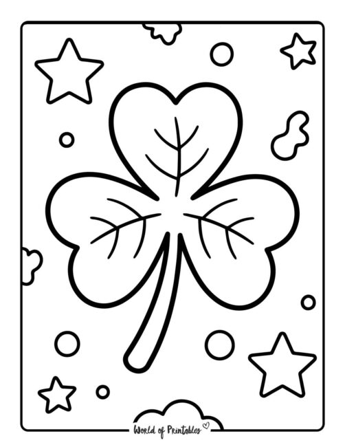 Big Shamrock St Patricks Day Coloring Page