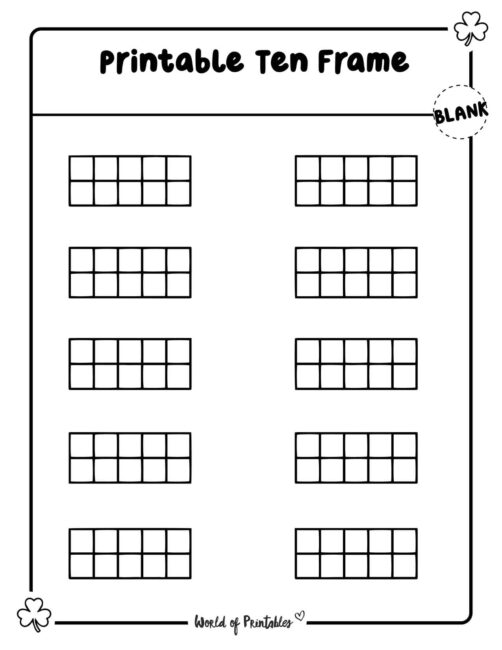 Blank Printable Ten Frame