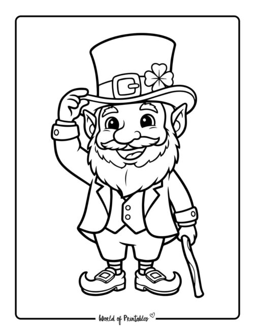 Happy Leprechaun Coloring Page