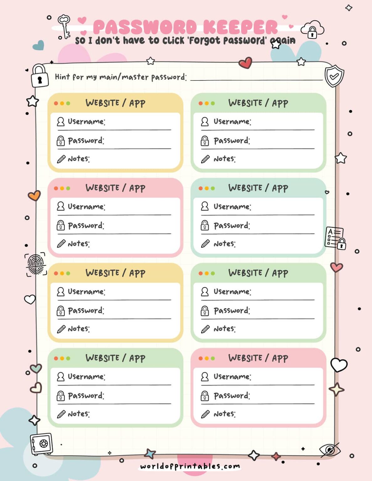 Kawaii Life Admin Pack - Free Cute Budget, Cleaning, And Meal Planner ...