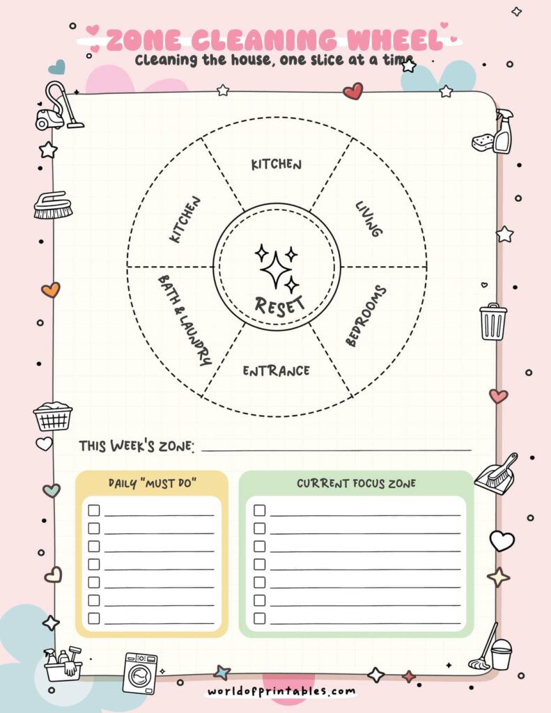 Kawaii Life Admin Pack Zone Cleaning Wheel