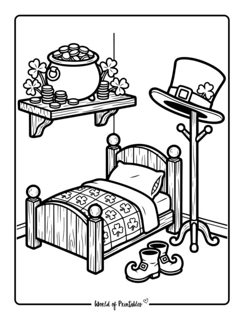 Leprechaun Bedroom Coloring Page