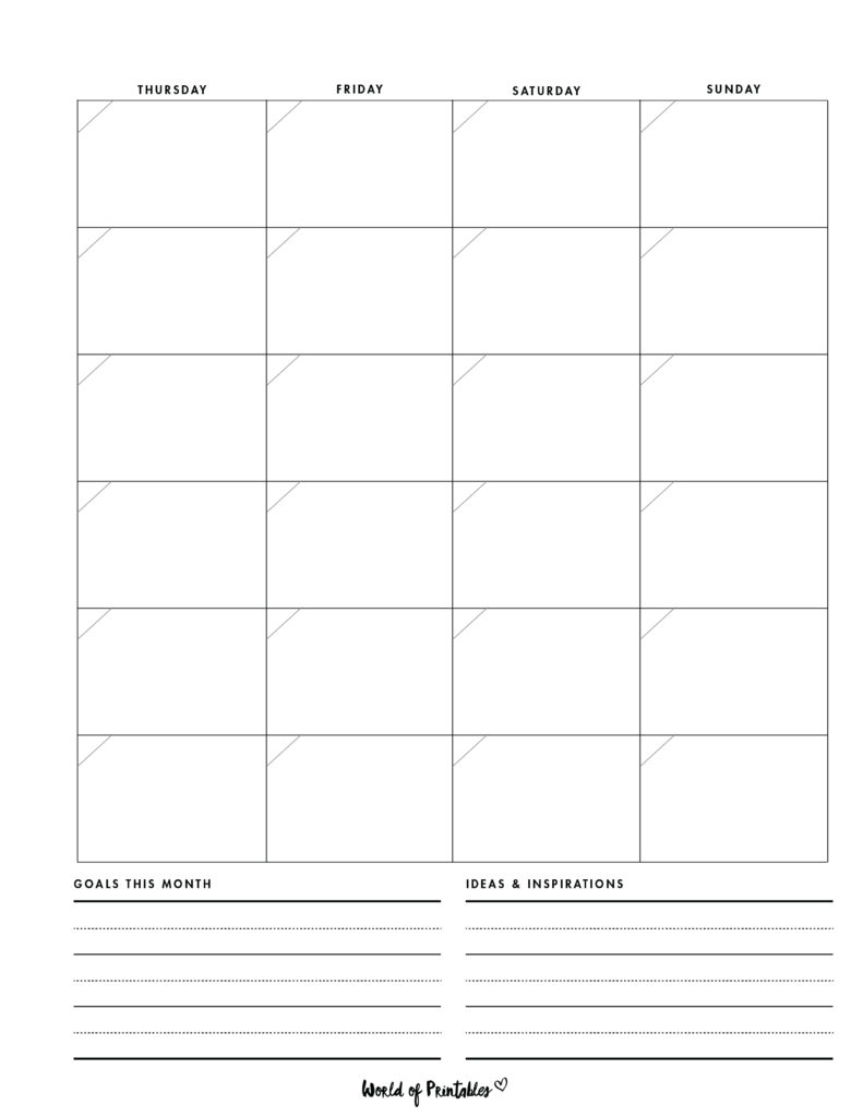 Monthly Planner Right Page