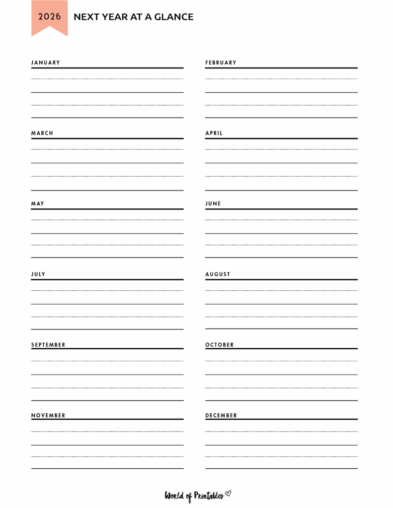 Next Year at a glance