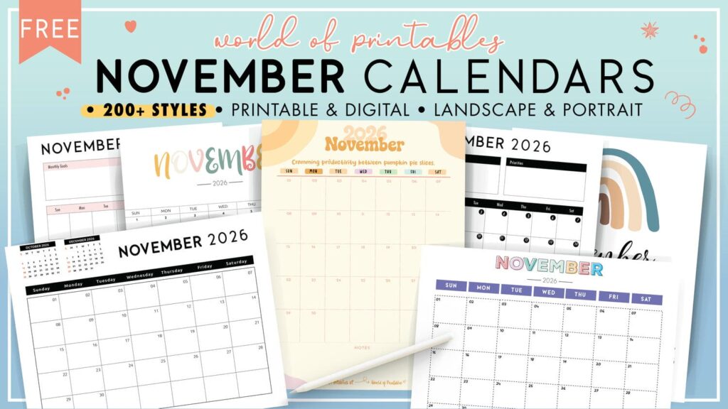 November Calendars