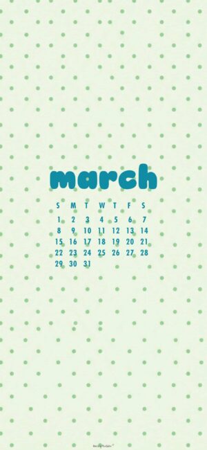 Polka Dot Neutral March Calendar Wallpaper Phone