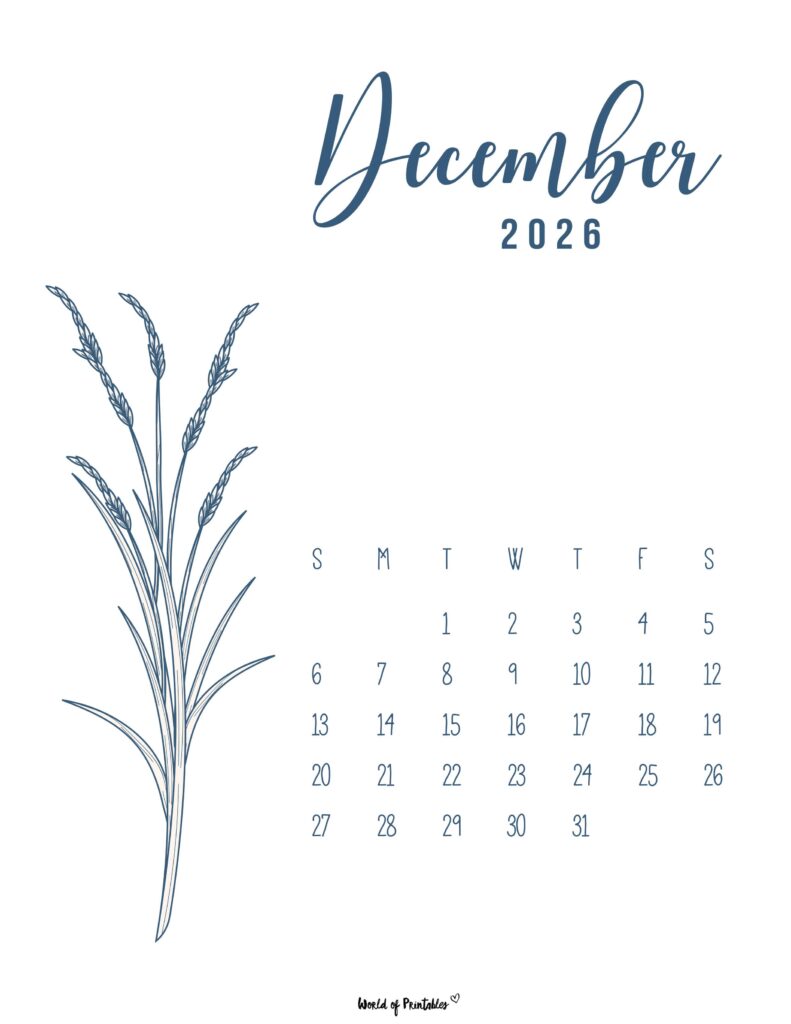Printable December 2026 Calendar Design 14