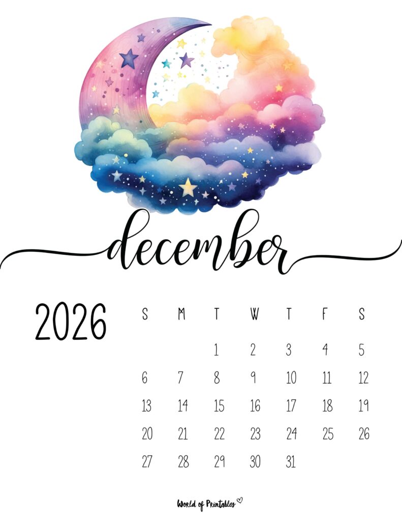 Printable December 2026 Calendar Design 222