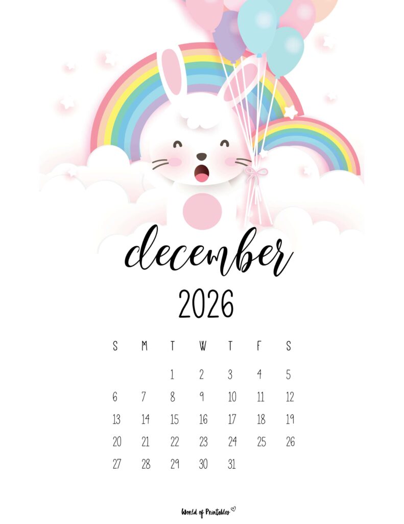 Printable December 2026 Calendar Design 32