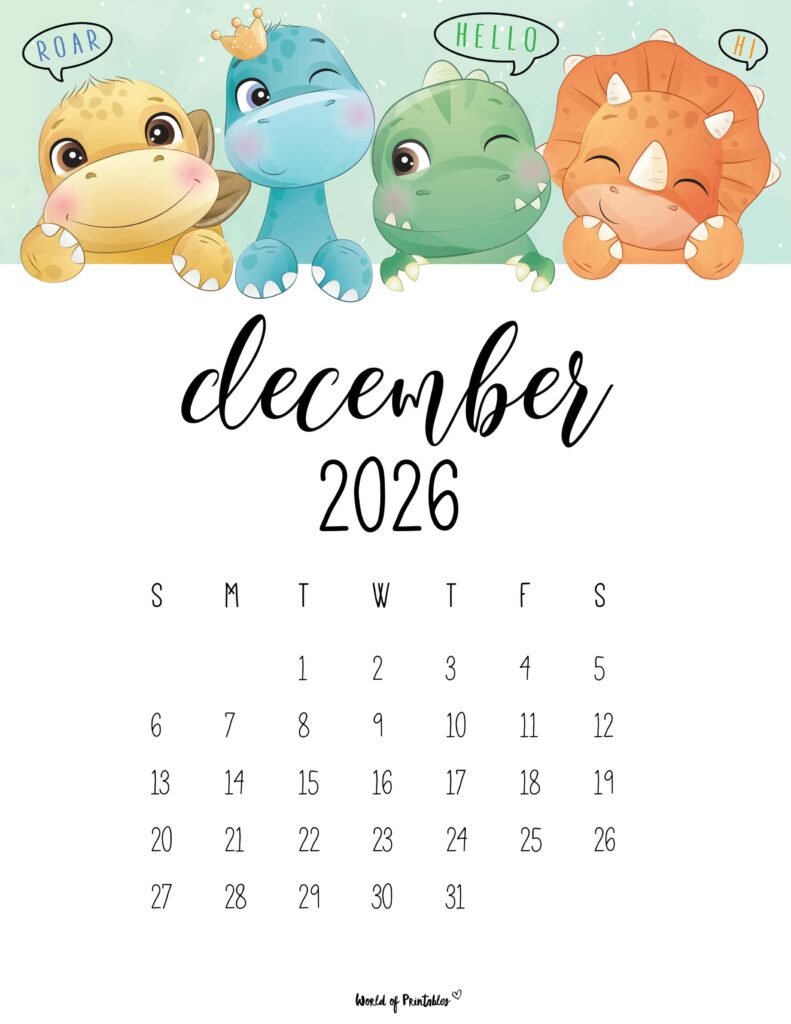 Printable December 2026 Calendar Design 35
