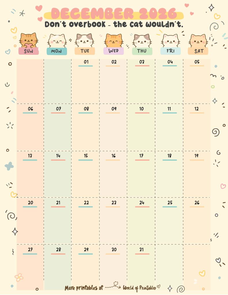 Printable December 2026 Calendar Design 360