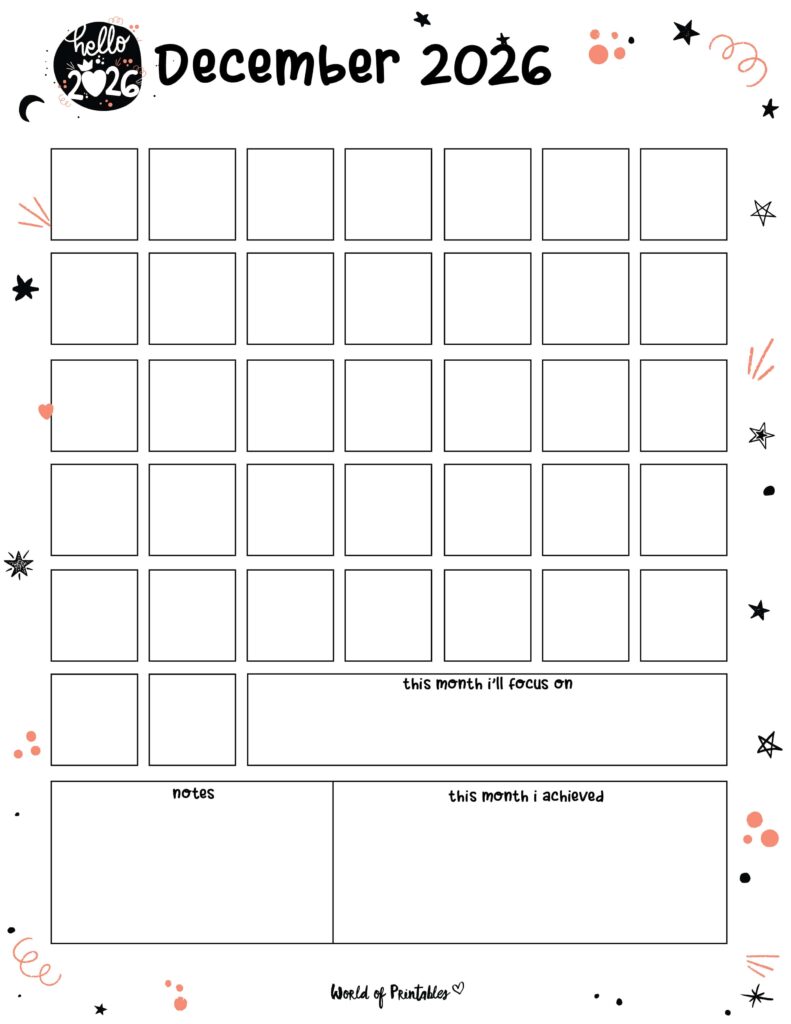 Printable December 2026 Calendar Design 361