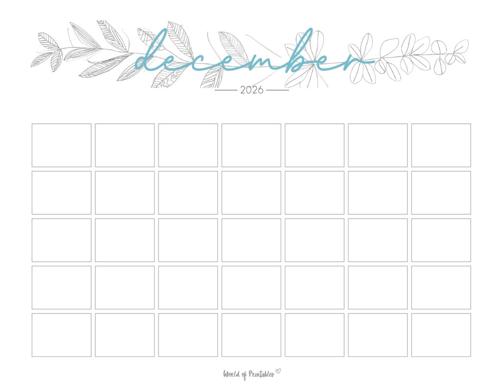 Printable December 2026 Calendar Design 366