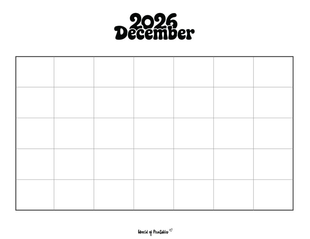 Printable December 2026 Calendar Design 371