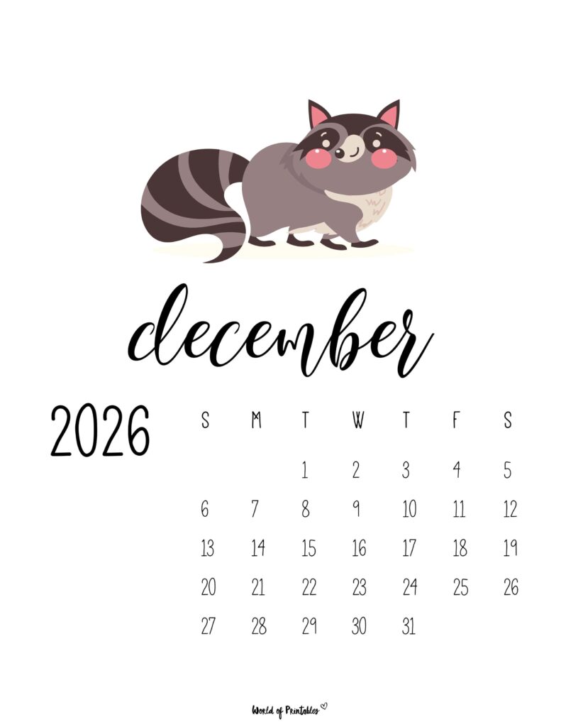 Printable December 2026 Calendar Design 42