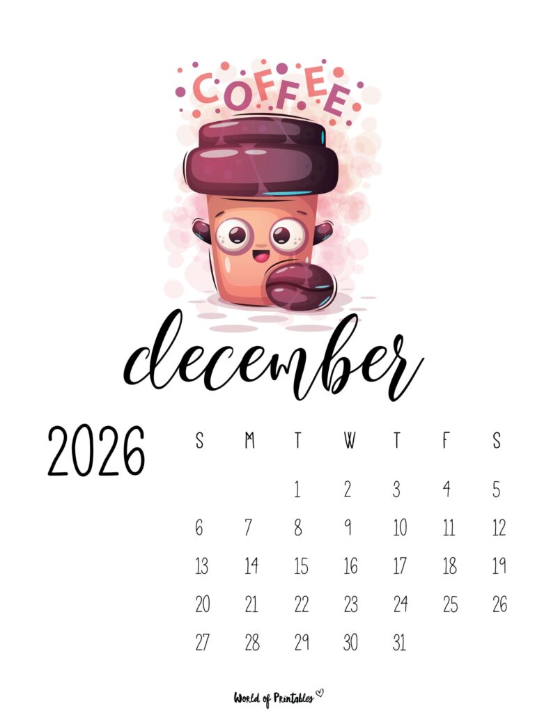 Printable December 2026 Calendar Design 44