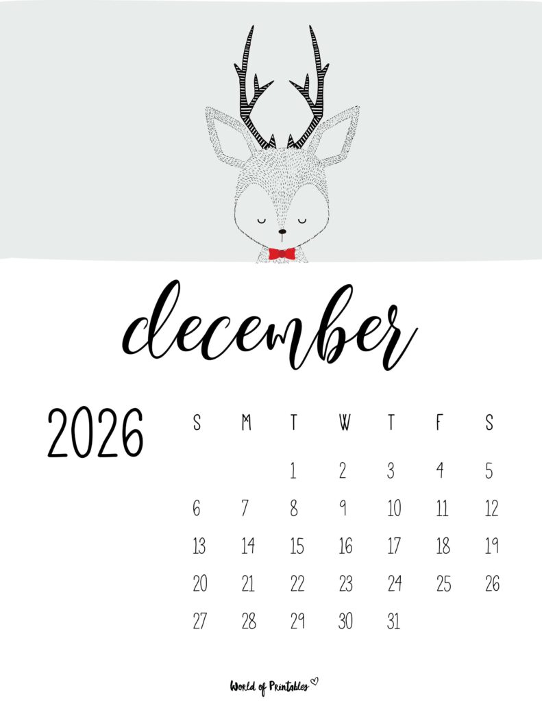 Printable December 2026 Calendar Design 45