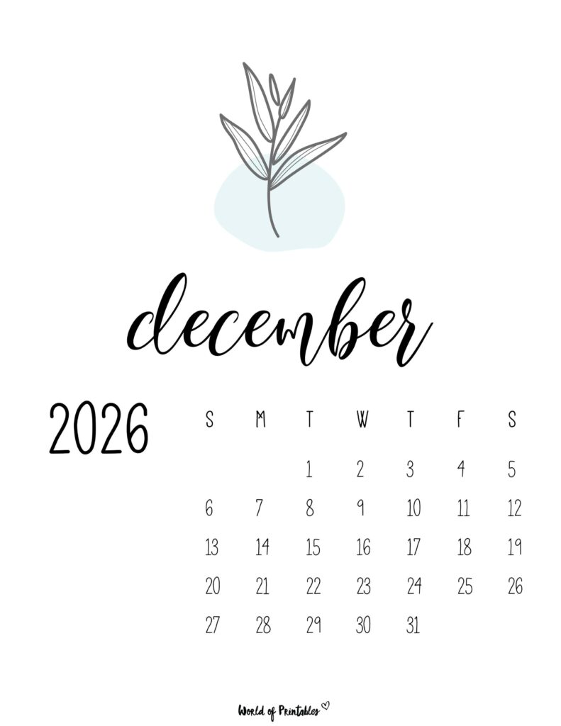Printable December 2026 Calendar Design 46
