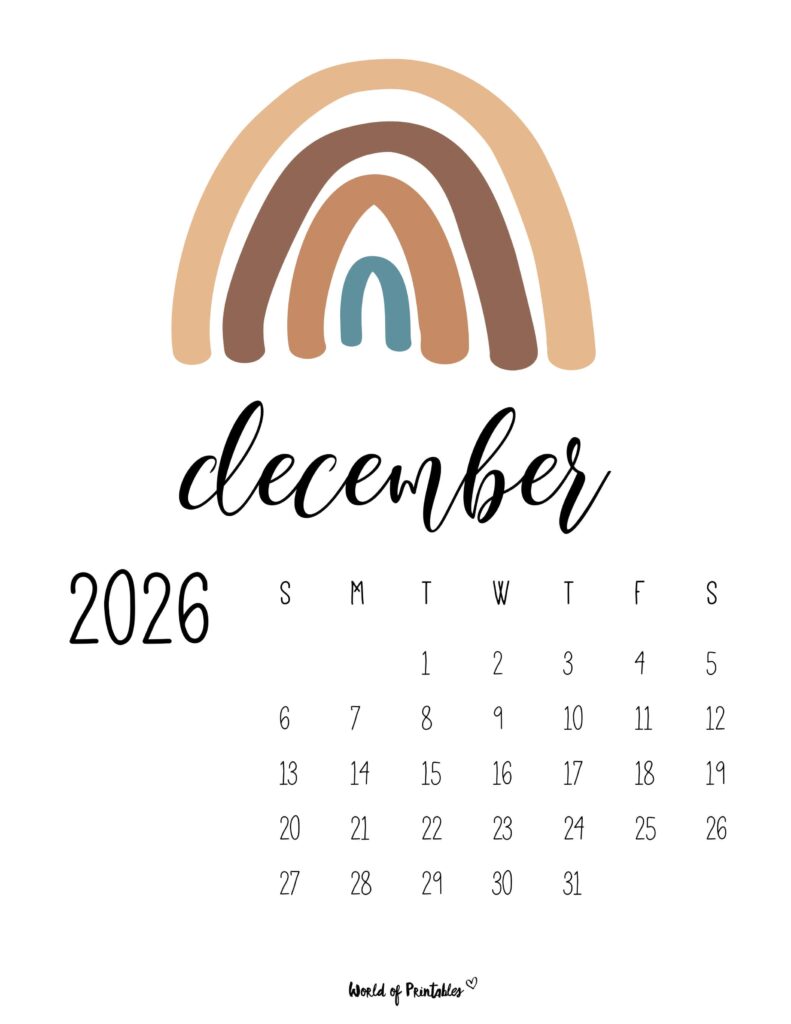 Printable December 2026 Calendar Design 51