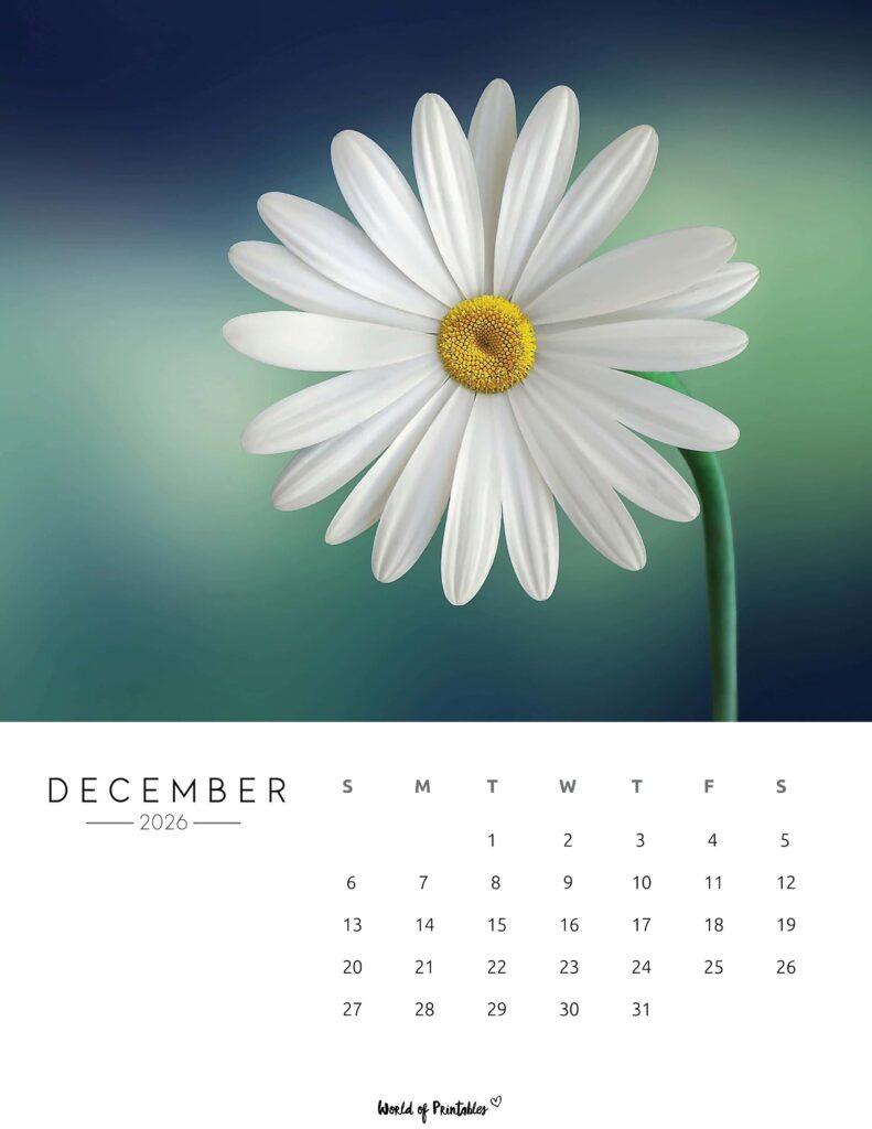 Printable December 2026 Calendar Design 57