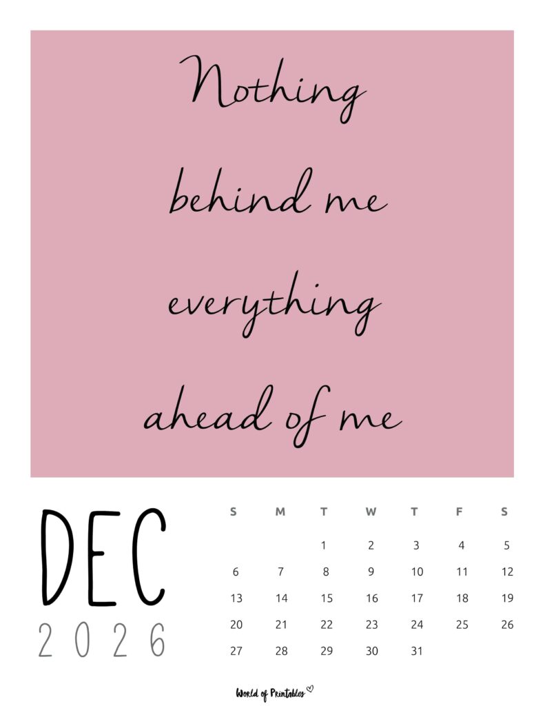 Printable December 2026 Calendar Design 60