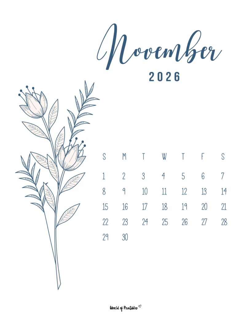 Printable November 2026 Calendar Design 14