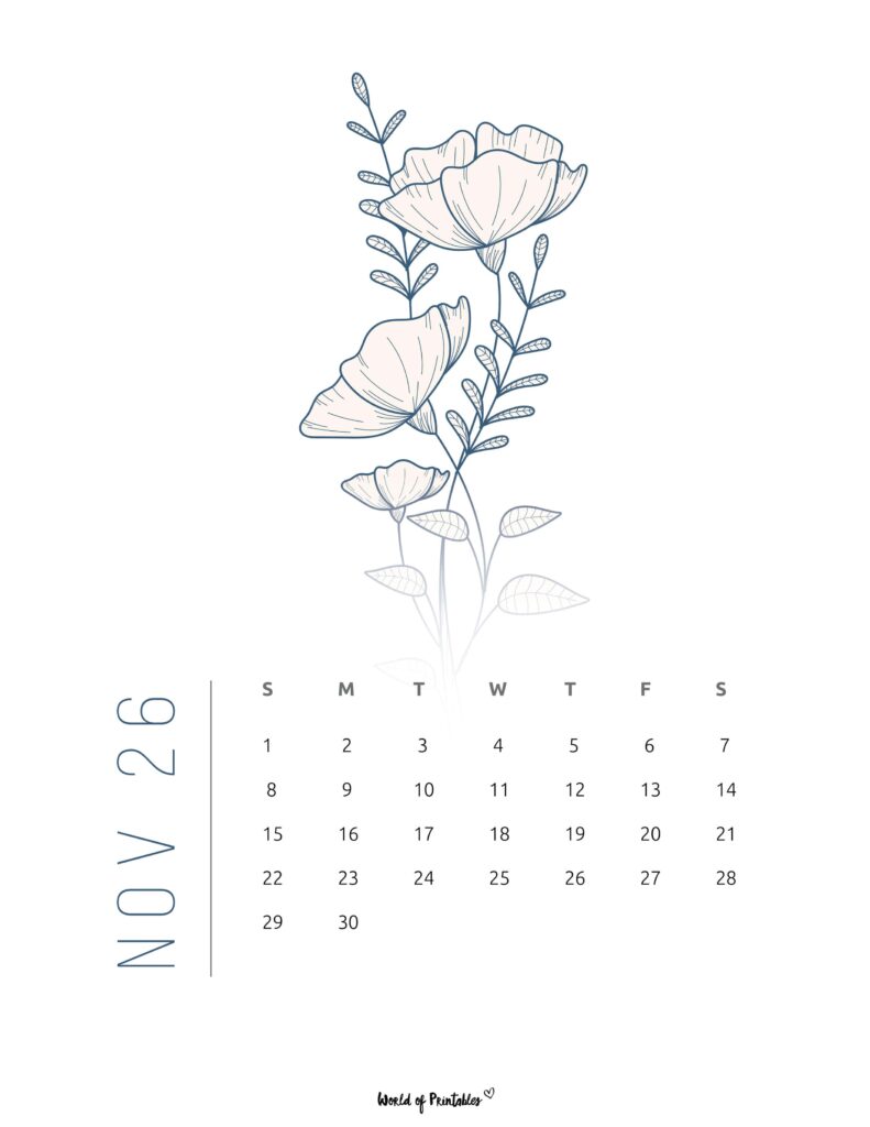 Printable November 2026 Calendar Design 17