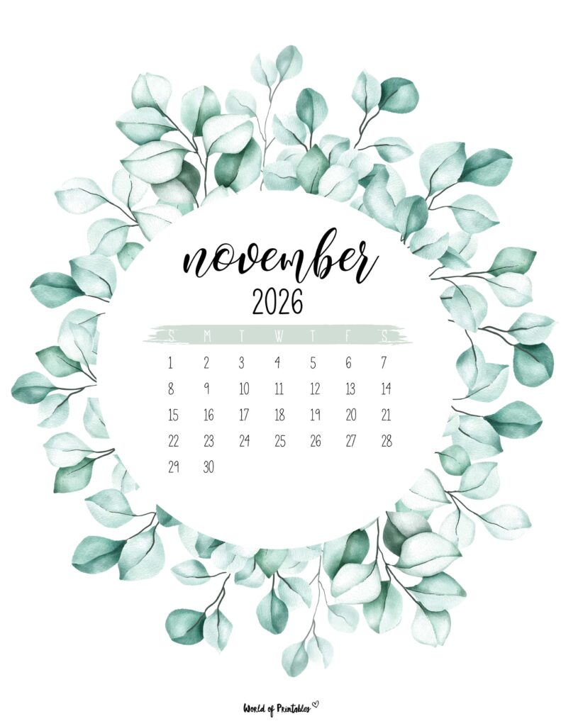 Printable November 2026 Calendar Design 19