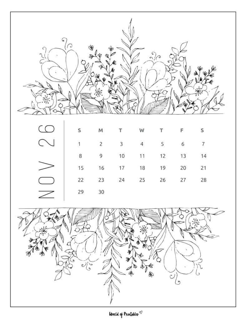 Printable November 2026 Calendar Design 23