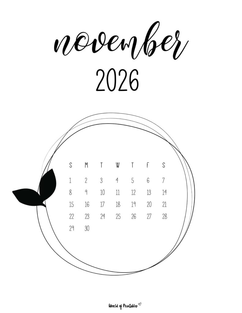 Printable November 2026 Calendar Design 27