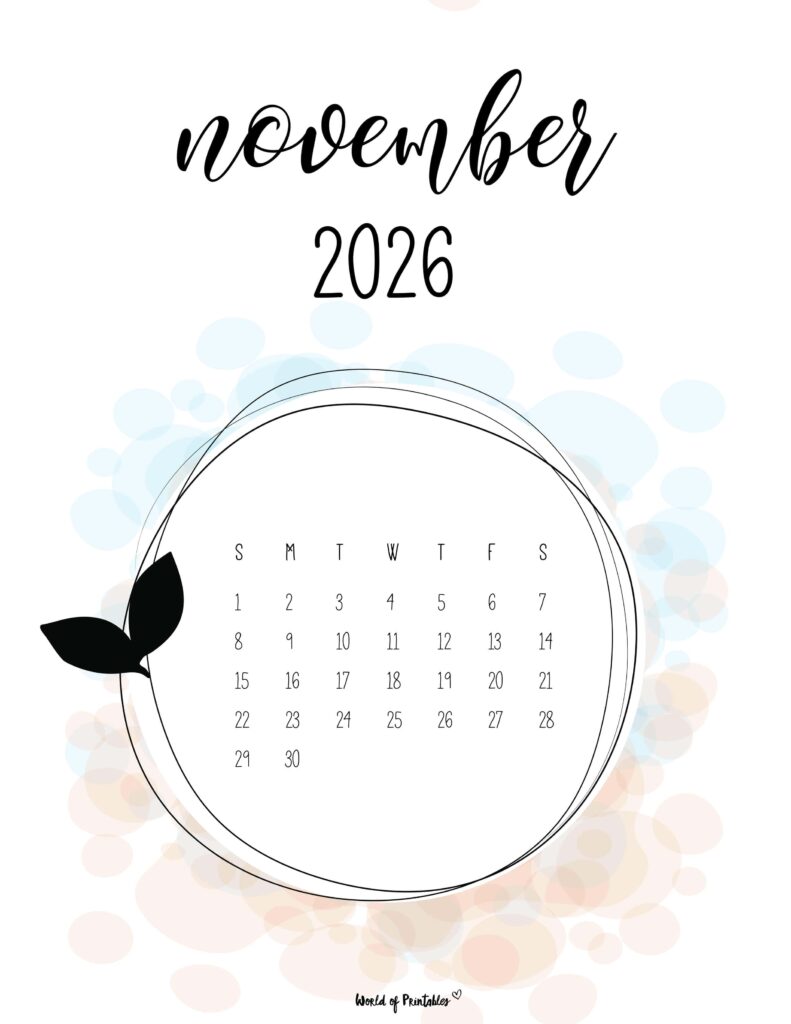 Printable November 2026 Calendar Design 27 alt