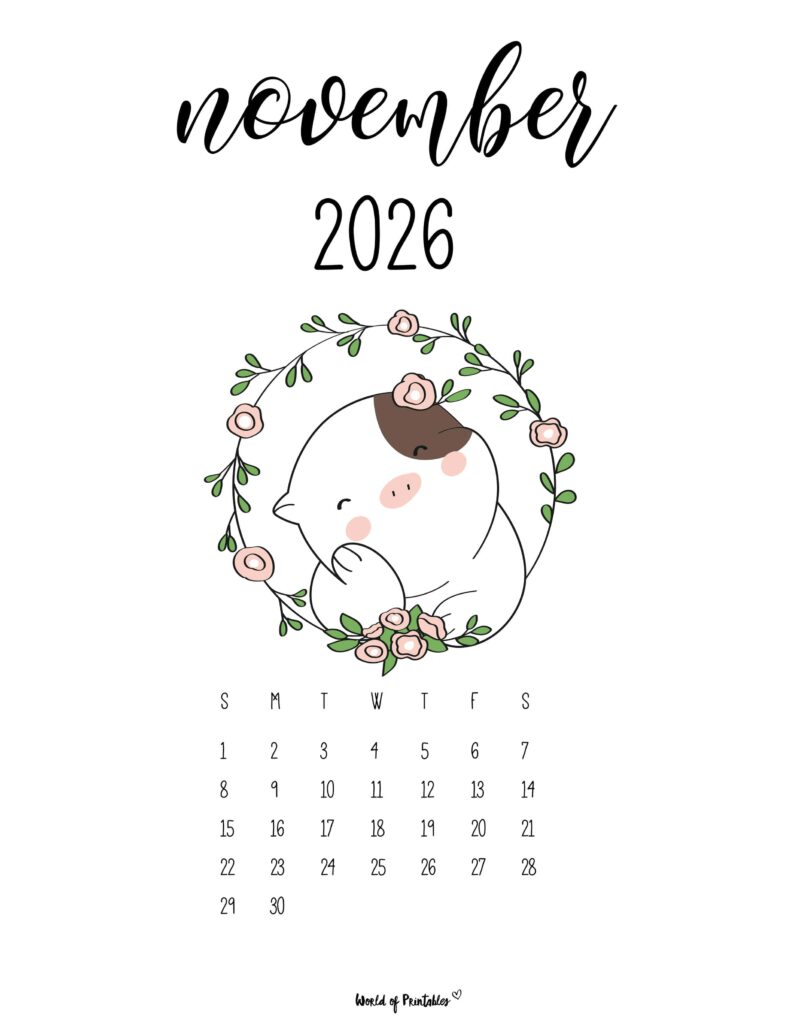 Printable November 2026 Calendar Design 28