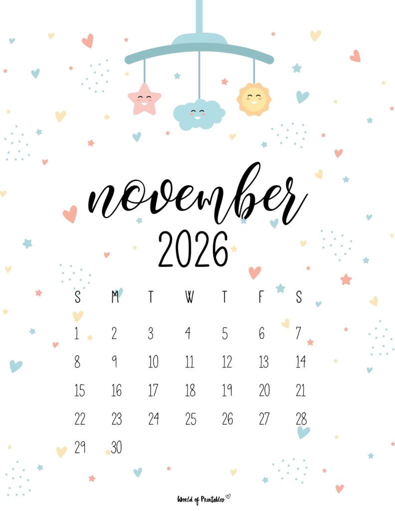 Printable November 2026 Calendar Design 31