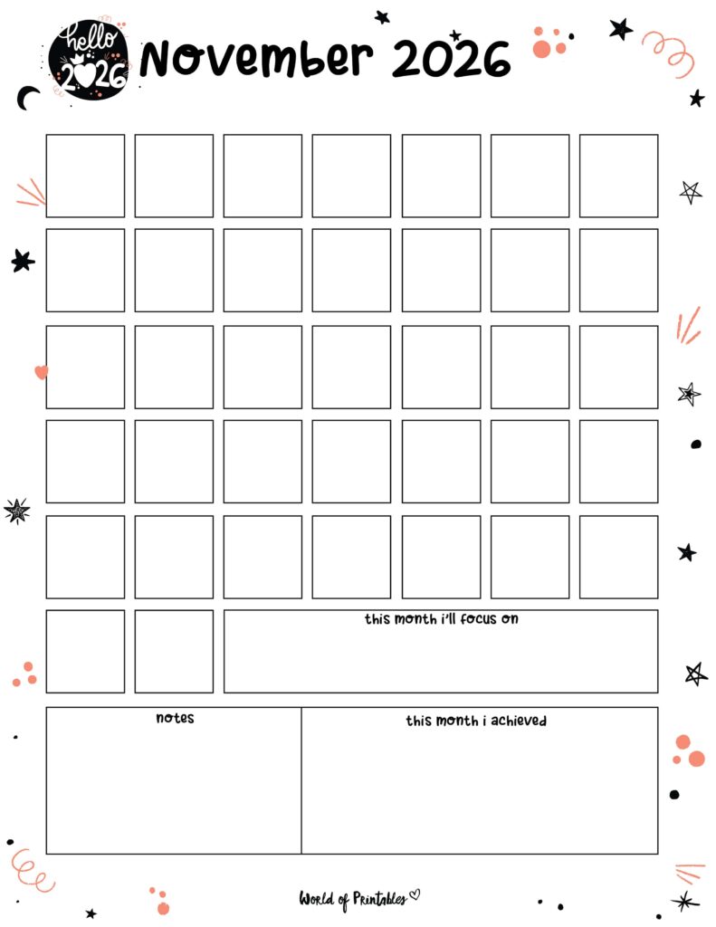 Printable November 2026 Calendar Design 361