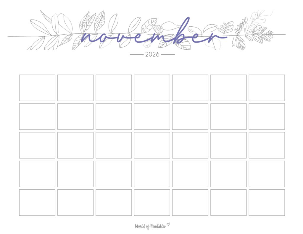 Printable November 2026 Calendar Design 366